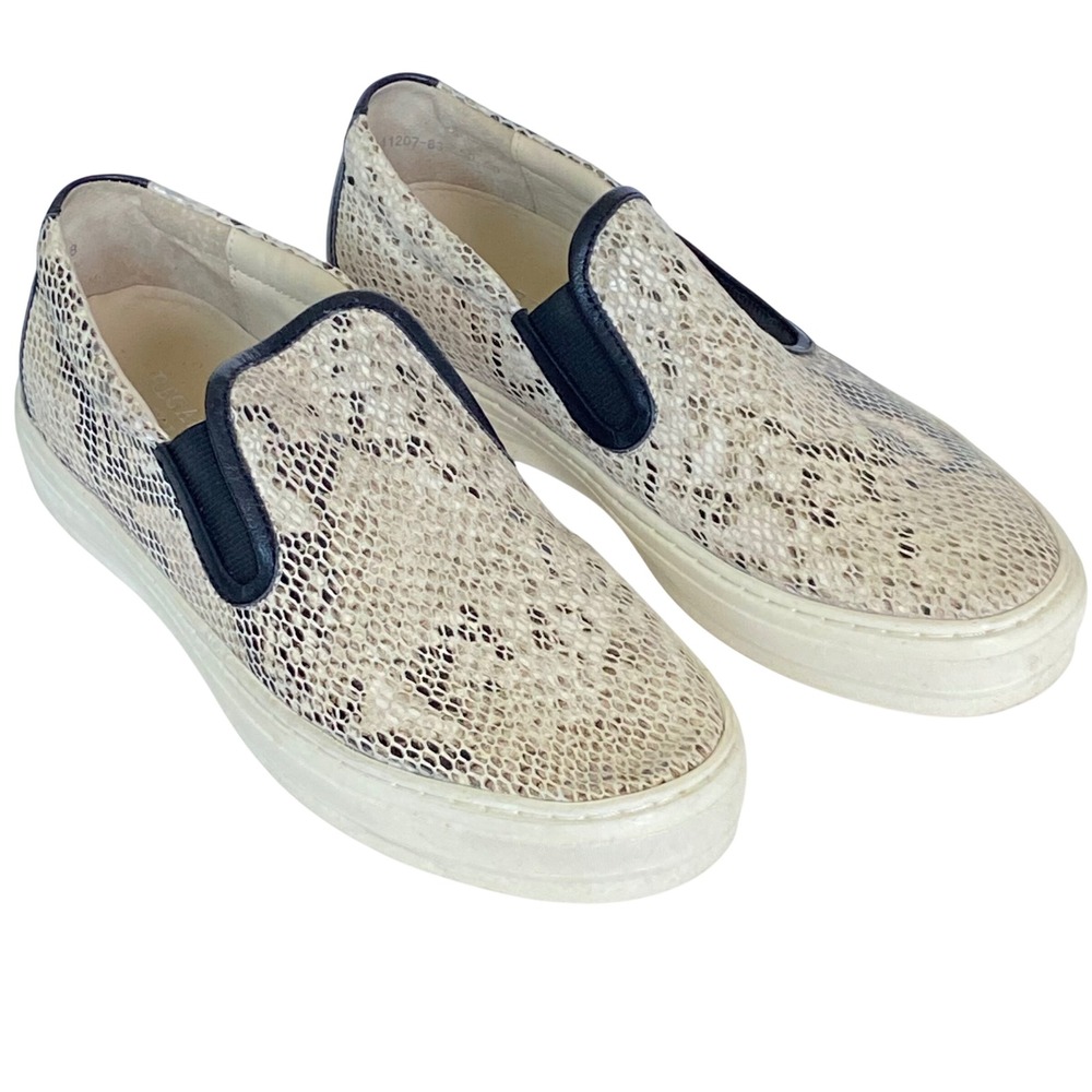 Regarde Le Ciel Snakeskin Embossed Leather Slip On Sneakers EU 38 11207-83-550